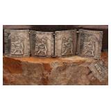 Sterling Andean Motif Panel Bracelet, 66g