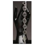 Sterling Silver Swirl Link Bracelet, 31.17g