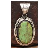 Navajo Sterling Turquoise Pendant, 28.25g