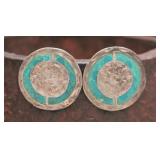 Sterling Mayan Face Earrings, 8.39g