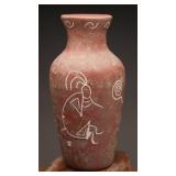 Clay Pot With Kokopelli Design