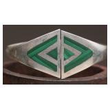 Mexican Sterling .950 Hinged Bangle, 53.23g