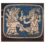 Sterling Silver Aztec Pin, 31.7g