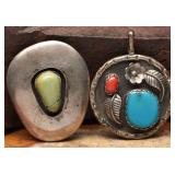 Sterling Turquoise Pendants (2), 23.50g