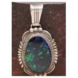 Sterling Bisbee Malachite Pendant, 16.82g