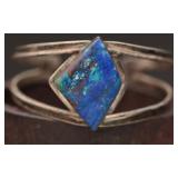 Sterling Cuff with Lapis Lazuli, 27.28g