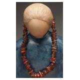 Amber Nugget Beaded Necklace, 17 Inches