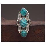 Sterling Ring with Turquoise, 5.89g