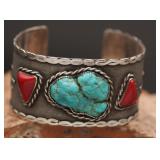Navajo Silver Cuff Bracelet, 77.06g