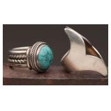 Sterling Rings (2), Turquoise, 27.08g