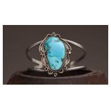 Sterling Turquoise Cuff, 25.28g