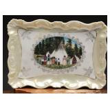 Pressed Porcelain Tray, Coeur d