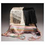 Beige, Black, and Rainbow Scarves (3)