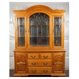 Solid Oak Two-Piece Hutch by Kushwood