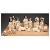Mexican Tonala Clay Nativity Set, 14 pcs