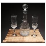 Crystal Decanter & 2 Glasses