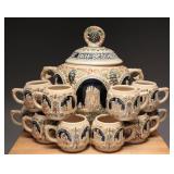 Gerz German Stoneware Punch Bowl Set