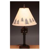 Rustic Metal Lamp With Wildlife Motifs