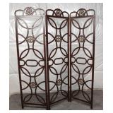 Metal Three-Panel Folding Screen