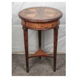 Compass Rose Inlaid Veneered Side Table