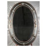 Handcrafted Oval Metal Mirror w/ Copper Accents