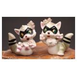 Ceramic Raccoon Salt & Pepper Shakers, Japan
