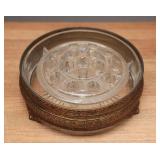 Glass & Metal Frog Bowl