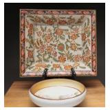 Nippon Bowl and English Floral Tray Set
