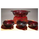 Red Glass Bowl set