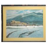 Taos Pueblo Framed Print, Southwest Winter