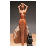 Hawaiian Nutcracker & Lava Sculpture