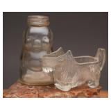 Glass Pig Jar & Scottie Dog Creamer
