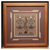 Navajo Ceremonial Sand Art in Wood Frame