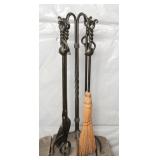 Wrought Iron Fireplace Tool Set with Rack
