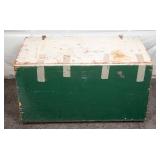 Wooden Storage Trunk With Green Finish