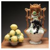 Grape Vase and Lemons Sculpture