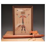 Navajo Sand Painting by Harry Begay, Cedar Flute