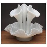 Fenton White Hobnail Milk Glass Epergne