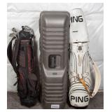 Golf Bags, Clubs, and Travel Case