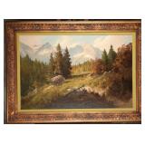 Oil Painting Mountain Scene by J.H. Thomas