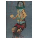 Signed Framed Pastel of Native Dancer