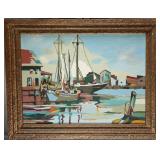 Harbor Reflections Paint by Number Art, Framed