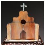 Stained Glass Church Sculpture with Cross