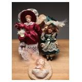 Porcelain Dolls & Figurine Set