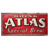 1932 Atlas Brewing Tin Advertising Sign