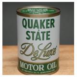Vintage Quaker State Deluxe Motor Oil Can, Full