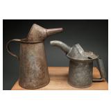 Early 1900s Metal Fuel Measuring and Pouring Cans