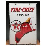 1947 Texaco Fire-chief Porcelain Gasoline Sign