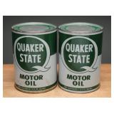 Quaker State Motor Oil Quart Cans, Full