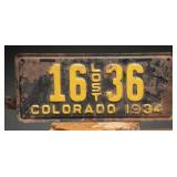 1934 Colorado LOST License Plate